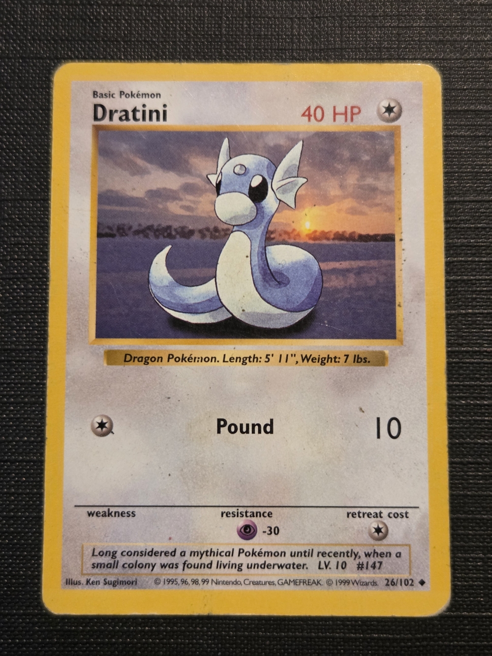 Pokemon Base Set 1999 DRATINI Trading Card (26/102)